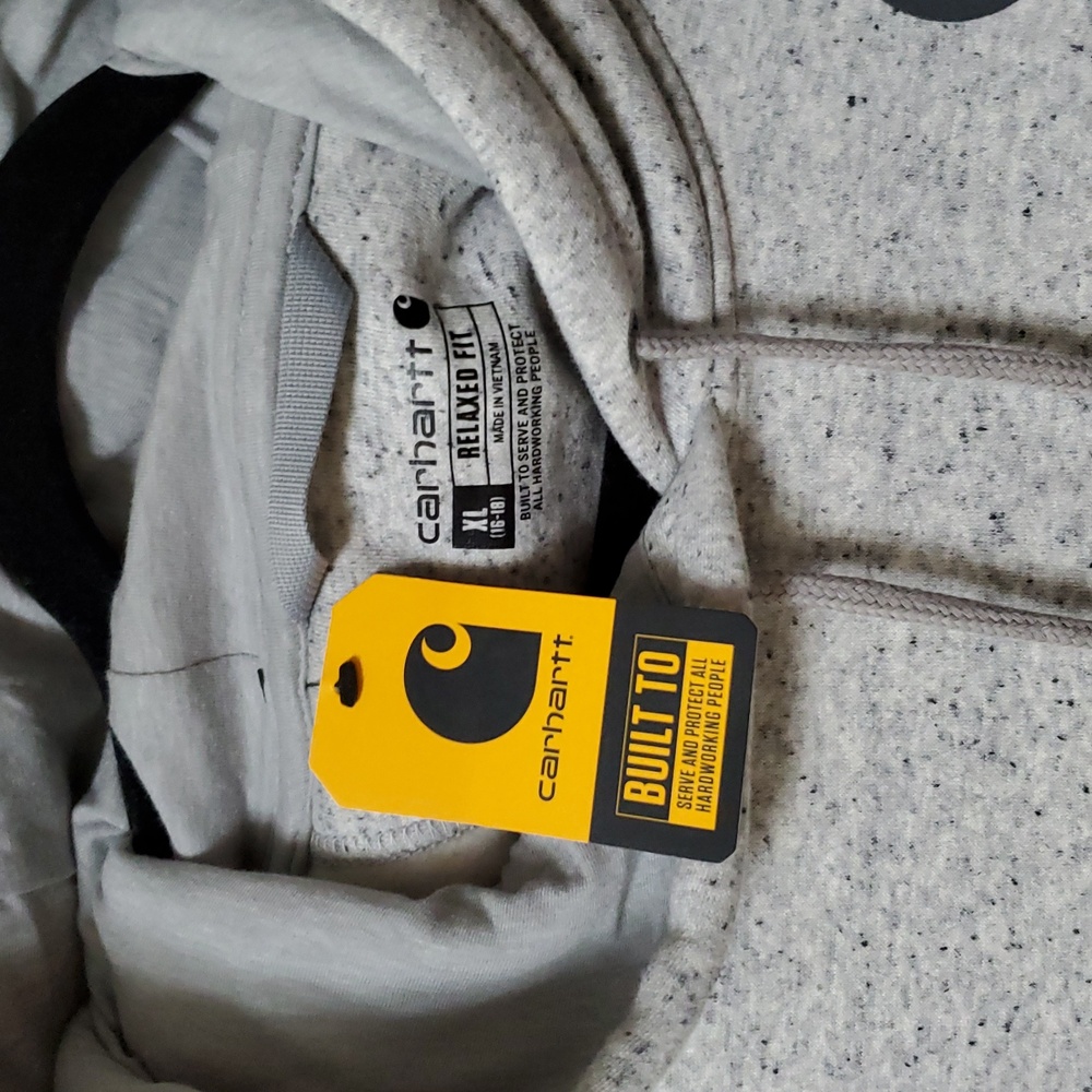 NWT Carhartt Sz XL Relaxed Fit Midweight Logo Sleeve Graphic Sweatshirt Asphalt - Picture 7 of 15
